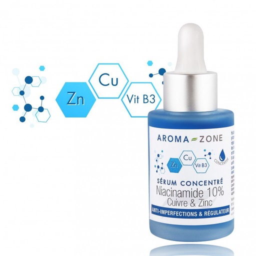 Aroma-Zone - Sérum Visage Concentré Niacinamide 10%,Cuivre&amp;amp;Zinc